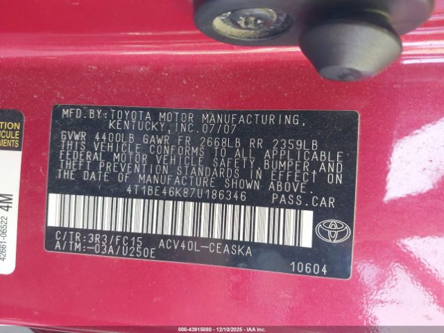 Toyota Camry Se Image 12