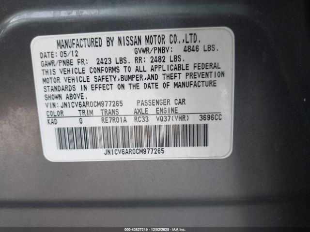 INFINITI G37x Image 10