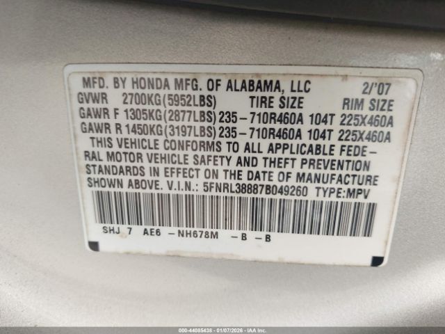 Honda Odyssey Touring Image 8