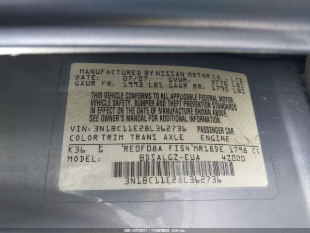 Nissan Versa 1.8sl Image 12