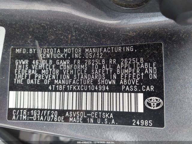 Toyota Camry Se Image 7